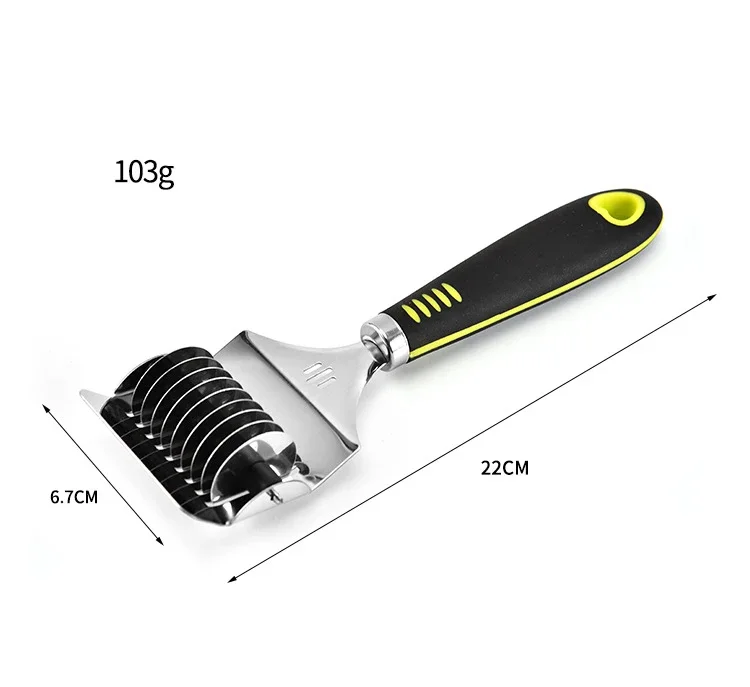 Noodle Garlic Cutter Noodle Cutter Roller Non-slip Comfort Handle Stainless Steel Pasta Spaghetti Maker Noodle Lattice Roller Dough Cutter