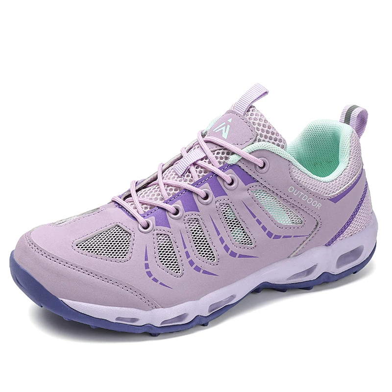 נשים טיולים סניקרס נגד החלקה טרקים נעלי נעליים ללבוש עמיד לנשימה נעלי אלסטי חבל שרוך נעל