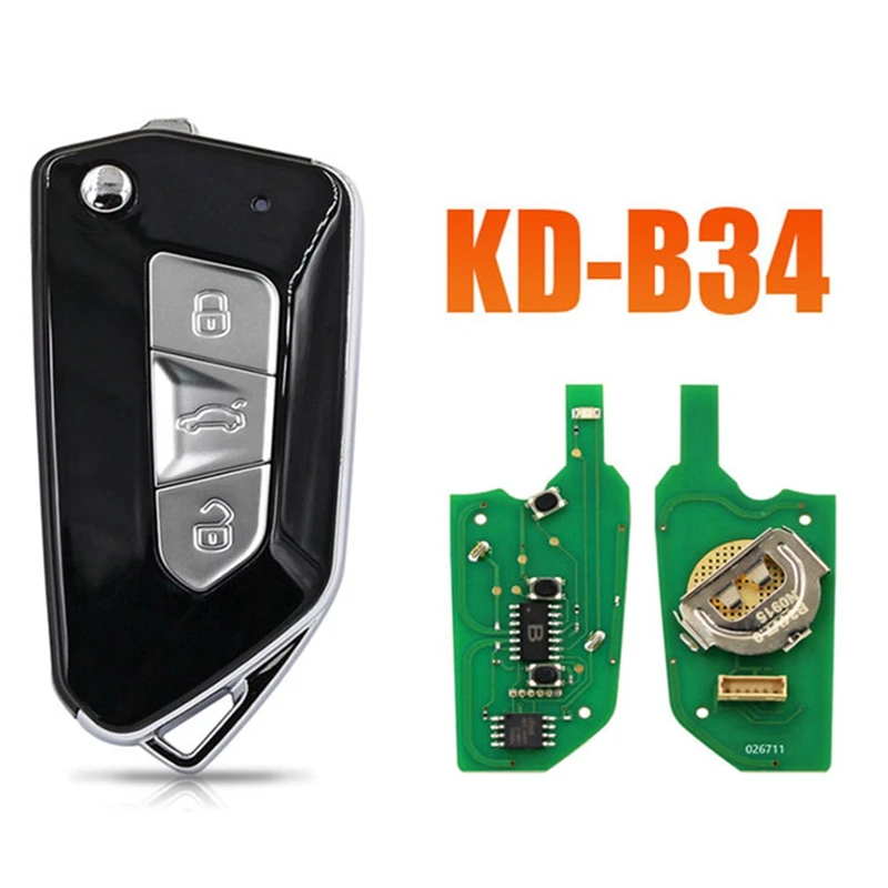 

5Pcs KEYDIY B34 KD Remote Control Car Key Universal 3 Button For Golf 8 Style For KD900/KD-X2 KD MINI/ URG200 Programmer