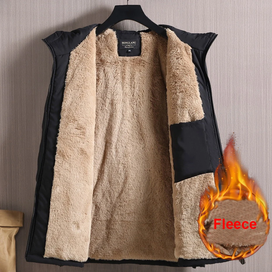 13XL 12XL Plus Size Jacket Men Long Jacket Coat Autumn Winter Thick Fleece Jackets Male Fashion Casual Windbreaker Coats 4