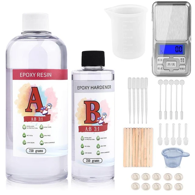 1:1 Clear Epoxy Resin Crystal Clear Art Resin Epoxy 2 Part Epoxy Casting  Resin Kit with Measuring Cups, Stick, Silicone Gloves - AliExpress