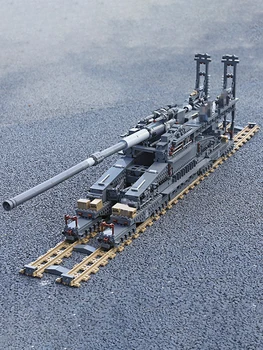 3846 шт. немецкий военный тяжелый танк Густава модель артиллерии строительные блоки железнодорожное орудие Dora армия солдат кирпич Детская Иг...