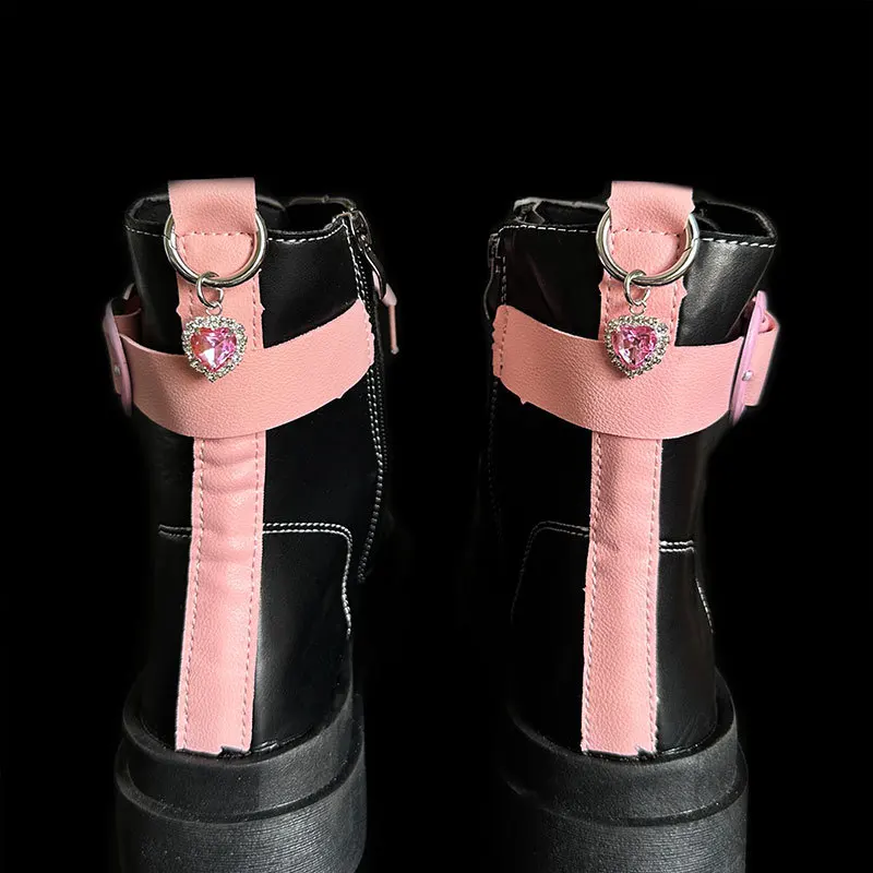 2pcs 럭셔리 라인스톤 하트 신발 버클 이동식 금속 펜던트 부츠 힐 장식 여성 파티 쥬얼리 신발 액세서리