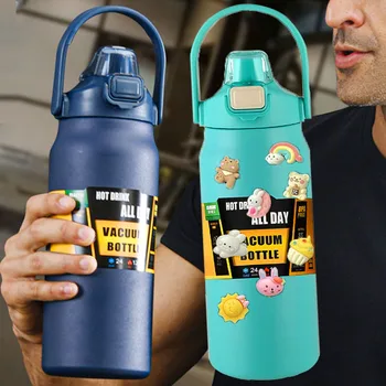 Bottiglia termica in acciaio inossidabile da 1,5 litri Thermo acqua di grande capacità Tazza sottovuoto portatile Thermos Tazza termica da 1500 ml 1