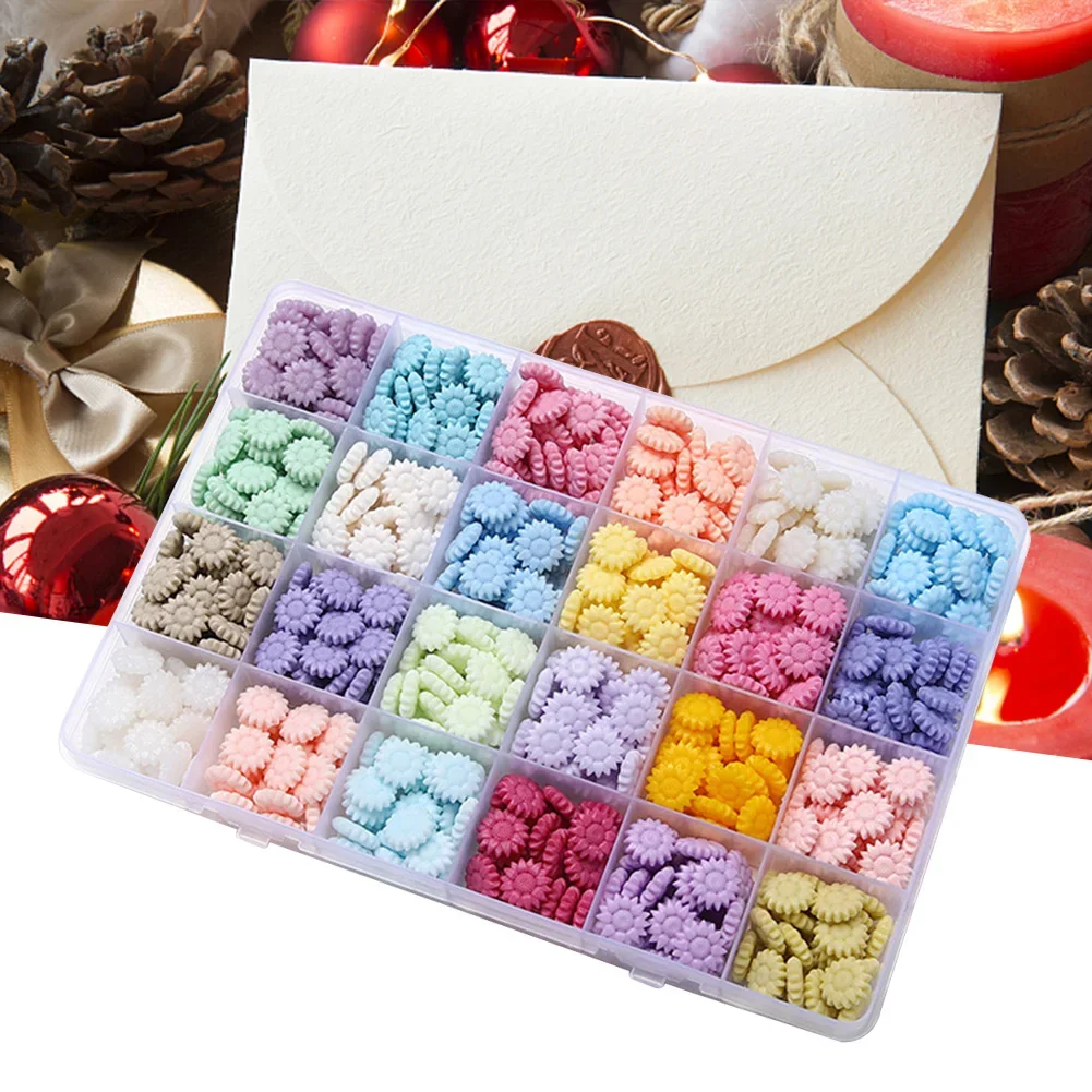 Sunflower Colorful Sealing Wax Seal Stamp Wax Beads Scrapbook Material Wedding Birthday Xmas Invitation Stamp Decor 250/600PCS sealing wax beads sealing wax beans wax seal beads