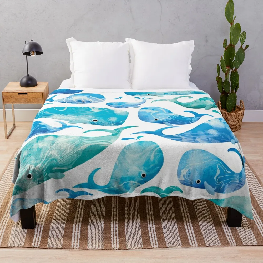 

Wonderful Whales Throw Blanket decorative Plush Blankets For Sofas Blankets