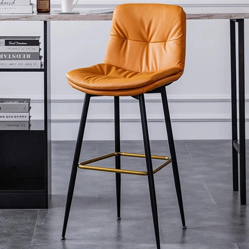 Reception Desk Metal Bar Chair Square Leg Round Waterproof High Table Bar Stool Barstool Kitchen Island Taburete Alto Furniture