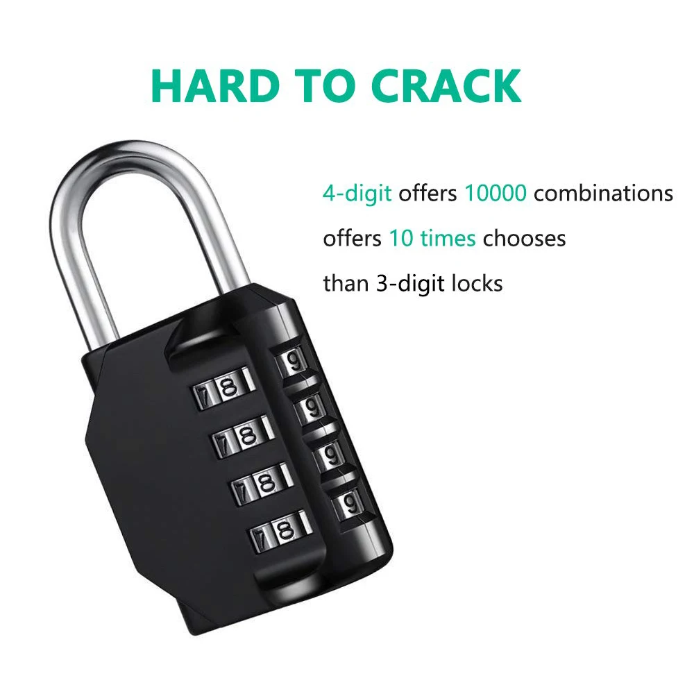 US Combination Lock Resettable 4 Digit Padlock with Combination Waterproof and Heavy Duty Combination Padlock Outdoor for School 6 US Combination Lock Resettable 4 Digit Padlock with Combination Waterproof and Heavy Duty Combination Padlock Outdoor for School 6