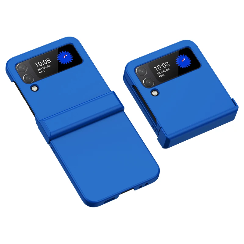 

PC Hard Shell Phone Case For Samsung Galaxy Z Flip 5 4 3 5G Hinge Macaron Candy Skin Feel Solid Color Protective Cover