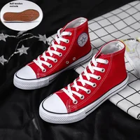 High-Top Canvas Men's Shoes Soft Bottom Non-slip Board Shoes Simple Fashion Lace-Up Casual Shoes Versatile Men Board Shoes