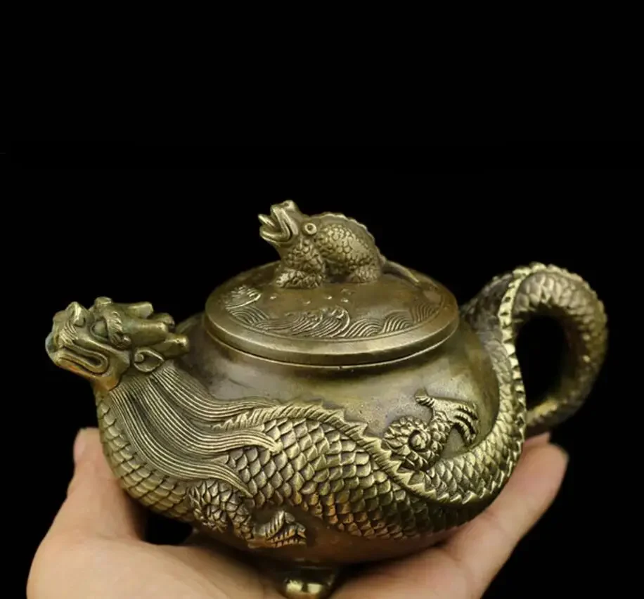 

Copper Statue Bronze Dragon pot antique ornament