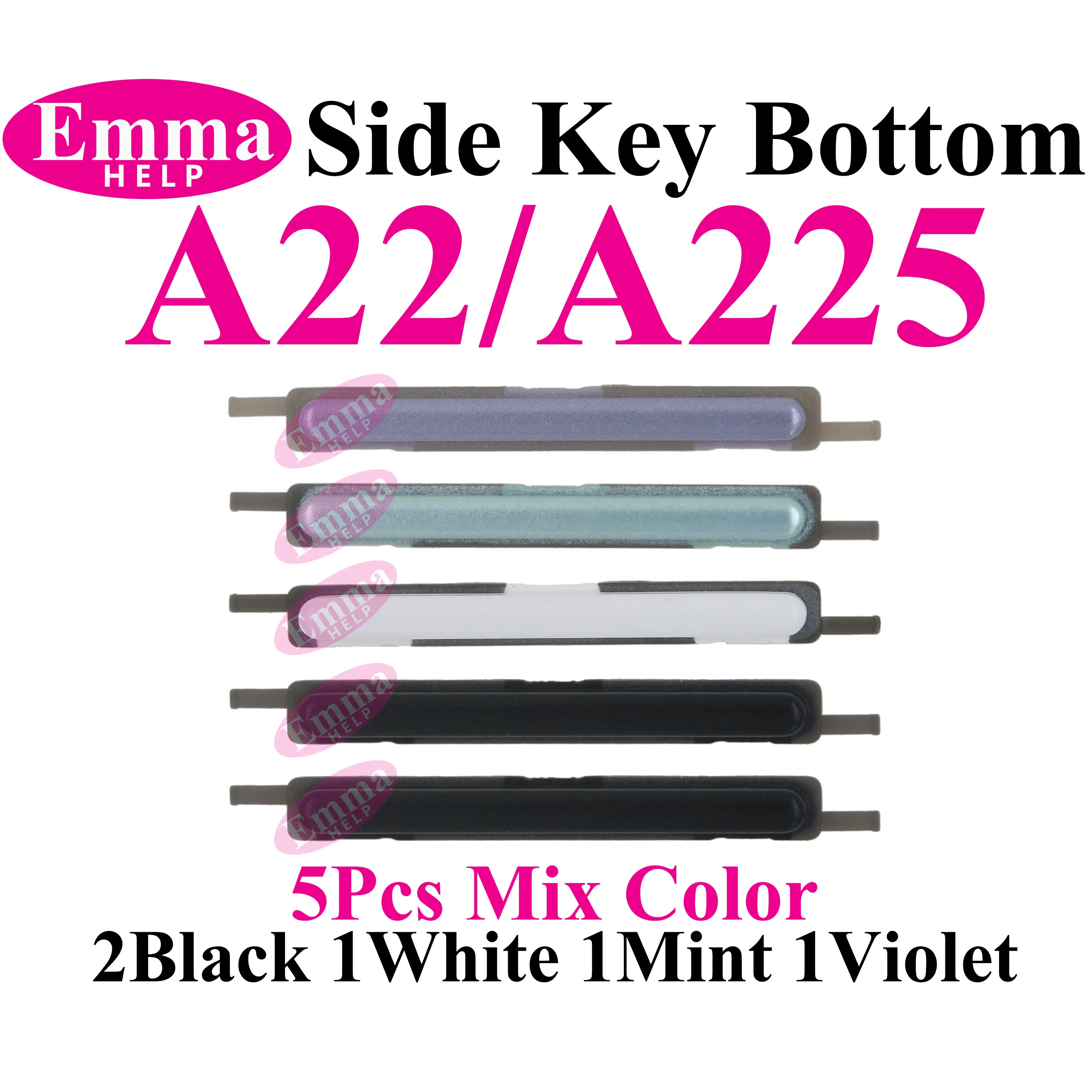5-Piece On/Off & Volume Side Key Button Set Replacement