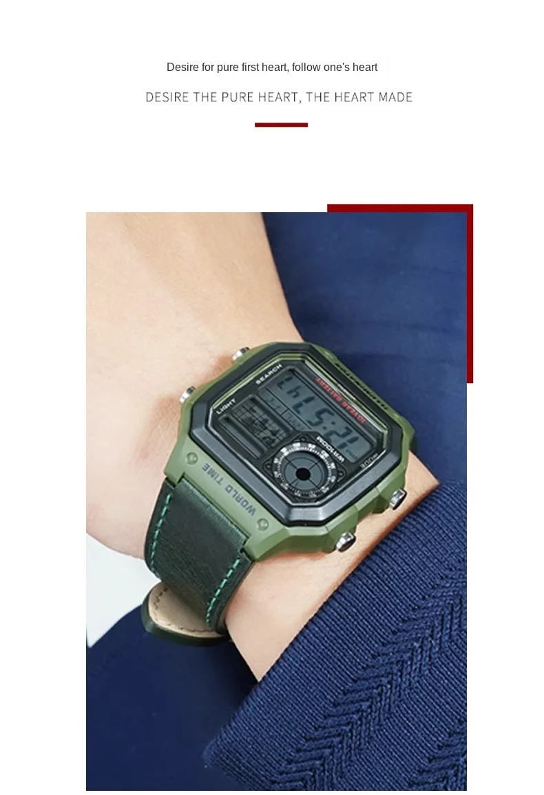 Für Casio Retro Echtes Leder Armband AE1200/1300 A158W/159/A168 F-91W W-216H Vintage Uhrenarmband Kalbsleder Armband 18MM – Detail 7