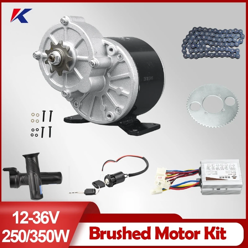 

DC 12V 24V 36V 250W 350W Brush Motor Kit MY1016Z MY1016Z2 Gear Motor for Electric Bike Conversion Kit