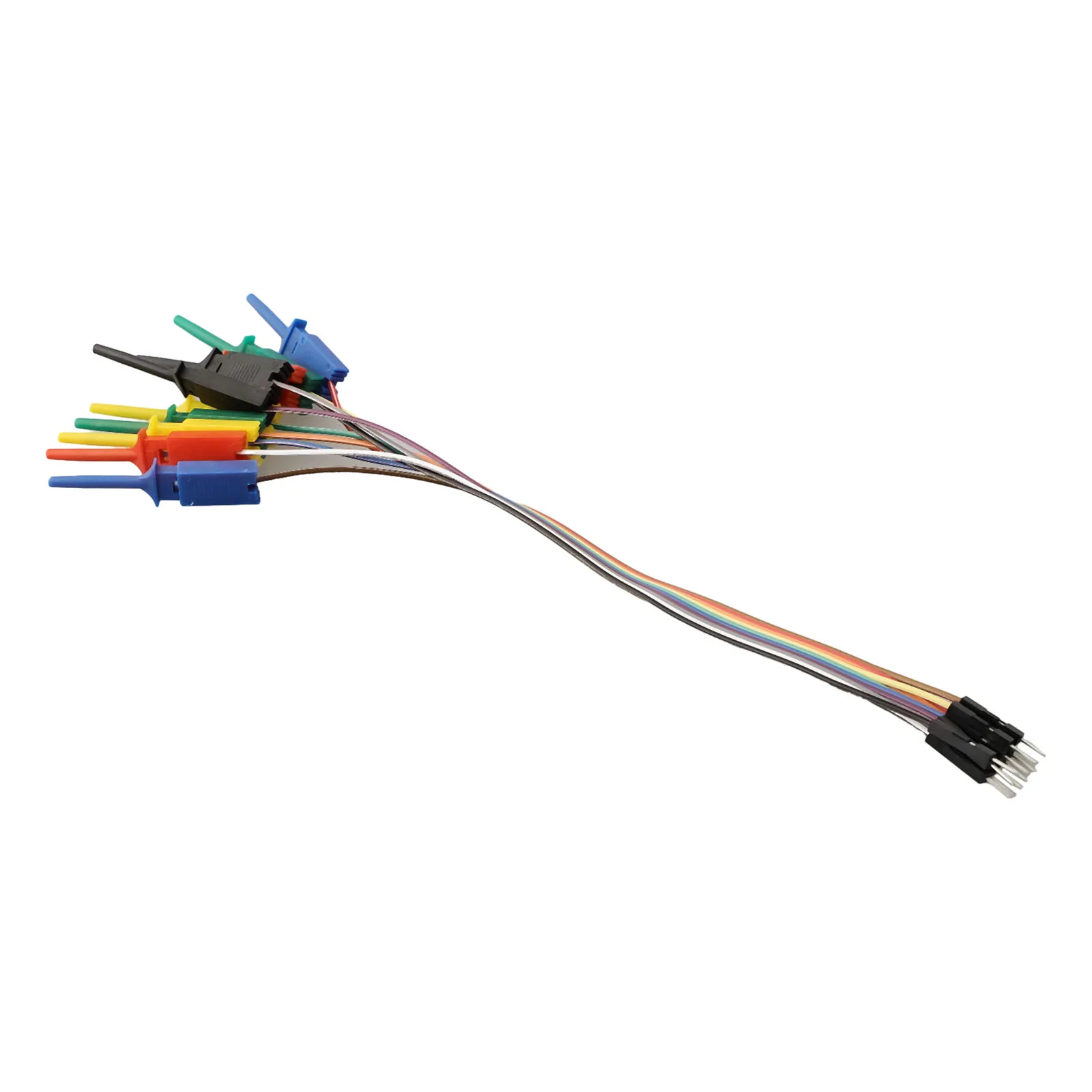 20cm 10 Pins Logic Analyzer Cable Test Lead Hook Cable Clamp 5Color Probe Testing Electrical Equipment High Efficiency