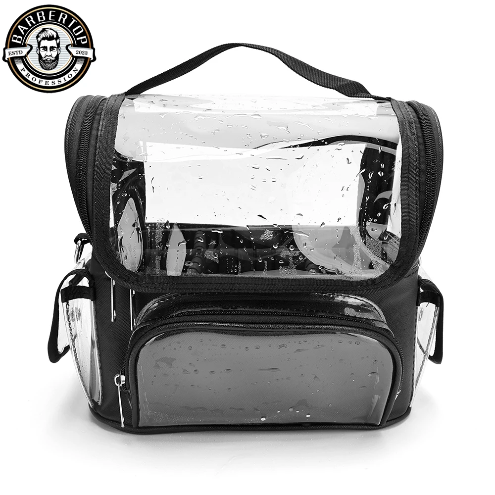 PVC Barber Cosmetic Bags Salon Makeup Tool Backpack Hairdressing Portable Storage Box Transparent Waterproof  Travel Handbag