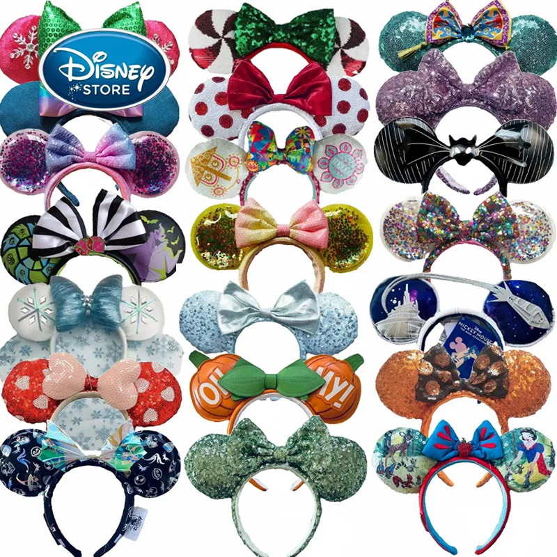 Disney Ears Headband Hair Hoop Cosplay Hairband Sequin Bow Headband Decorate For Girls hair accessories
