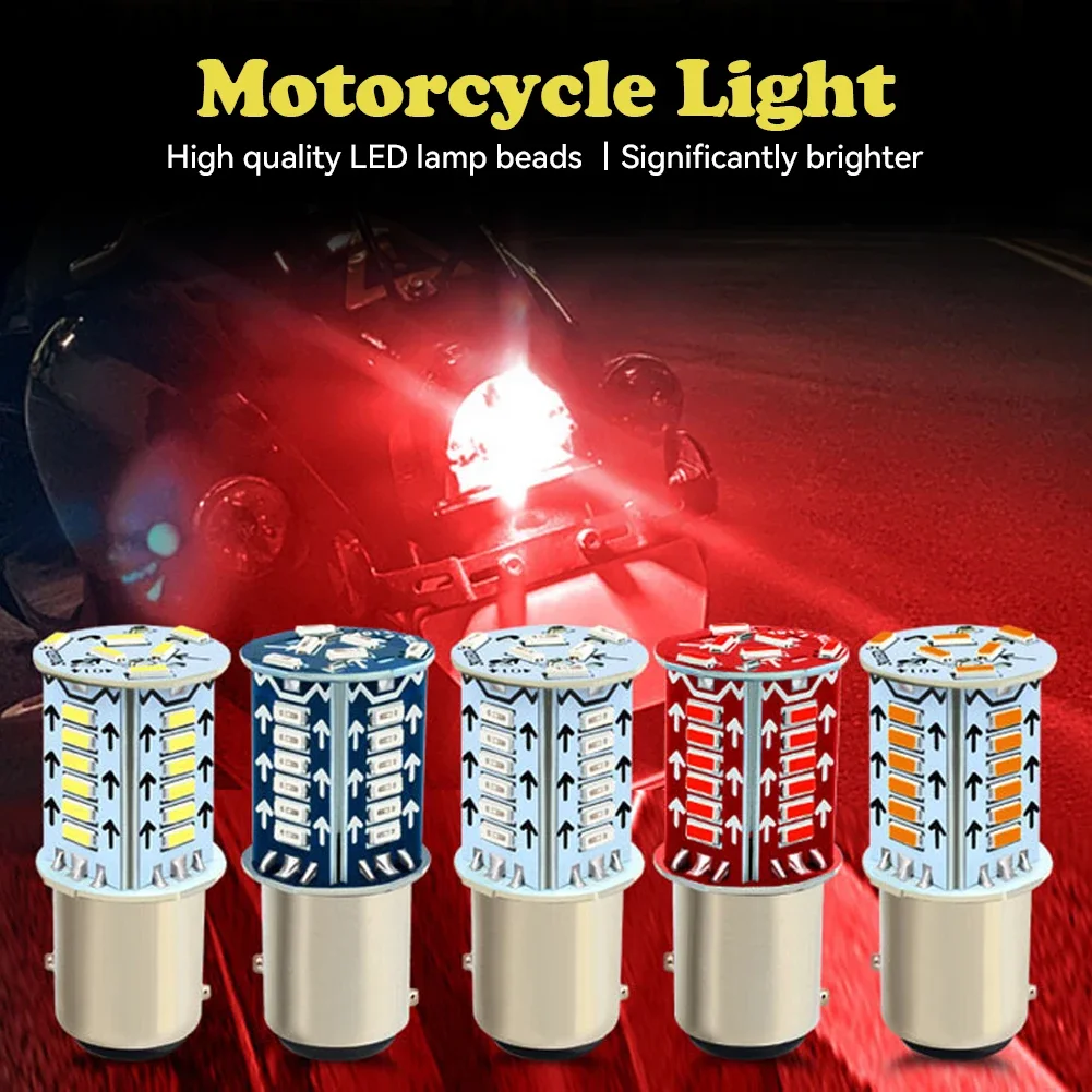 1Pc Motorcycle 1156 1157 Strobe Brake Light 12V LED Motor Bulb ...
