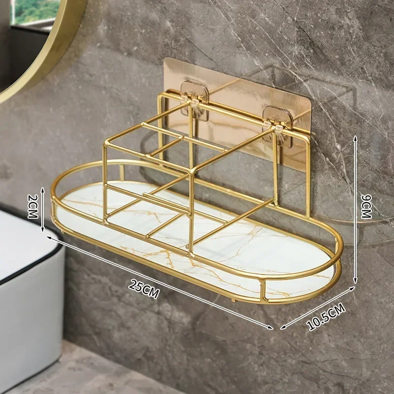 Wall Mounted Electric Toothbrush Shelf, Non-perforated Bathroom Sink Shelf, Household Toilet