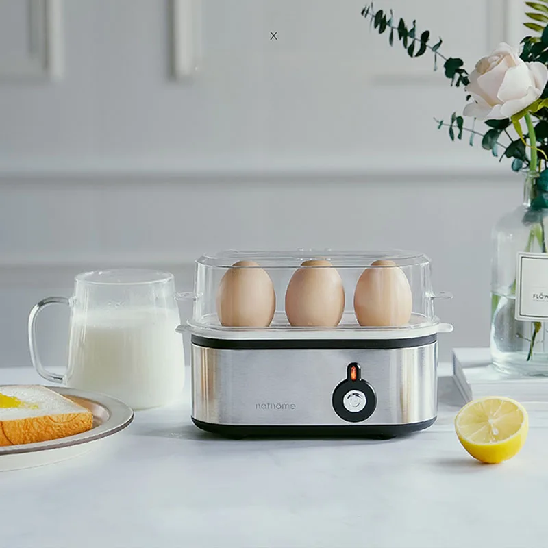 Kbxstart 220V Multifunction Electric Egg Boiler Cooker Stainless Steel Boiled Eggs Breakfast Machine Kitchen Cooking Tools