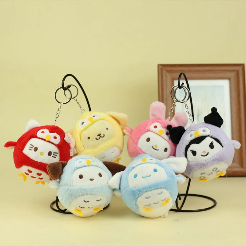 

Милая сова Sanrio, плюшевая кукла, брелок, подвеска Hello Kitty Melody Cinnamoroll Kuromi, аксессуары, плюшевая игрушка, подарок