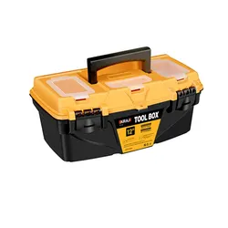 AIRAJ Durable Hardware Tool Storage Box, Heavy - Duty Plastic for Electricians and Carpenters (12 inch)