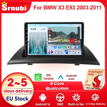 Para BMW X3 E83 2003 - 2011, compatible con cámara de visión trasera, radio de coche de 2 Din y 9 pulgadas, GPS, navegación, reproductor multimedia, audio DSP, Carplay inalámbrico, Android Auto, pantalla, dispositivo multimedia para coche. 1