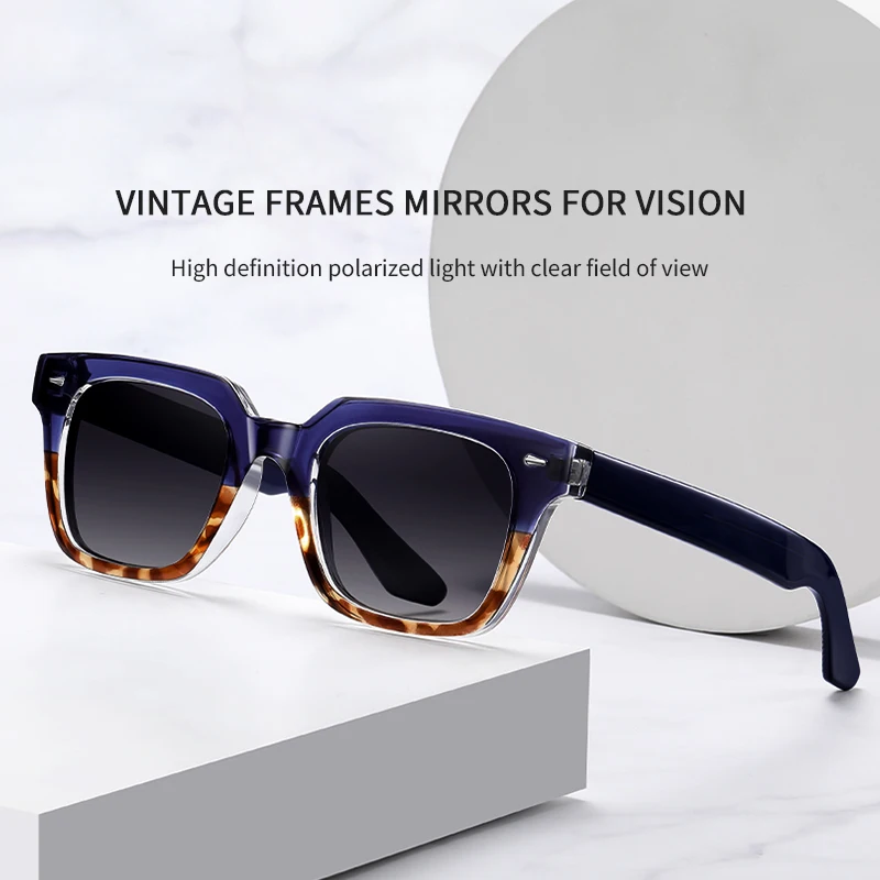 

TR90 Sunglasses for Men Women Anti Blue Light Glasses Square Frame Fashion Polarized UV400 Lens 2024 Vintage Eyewea