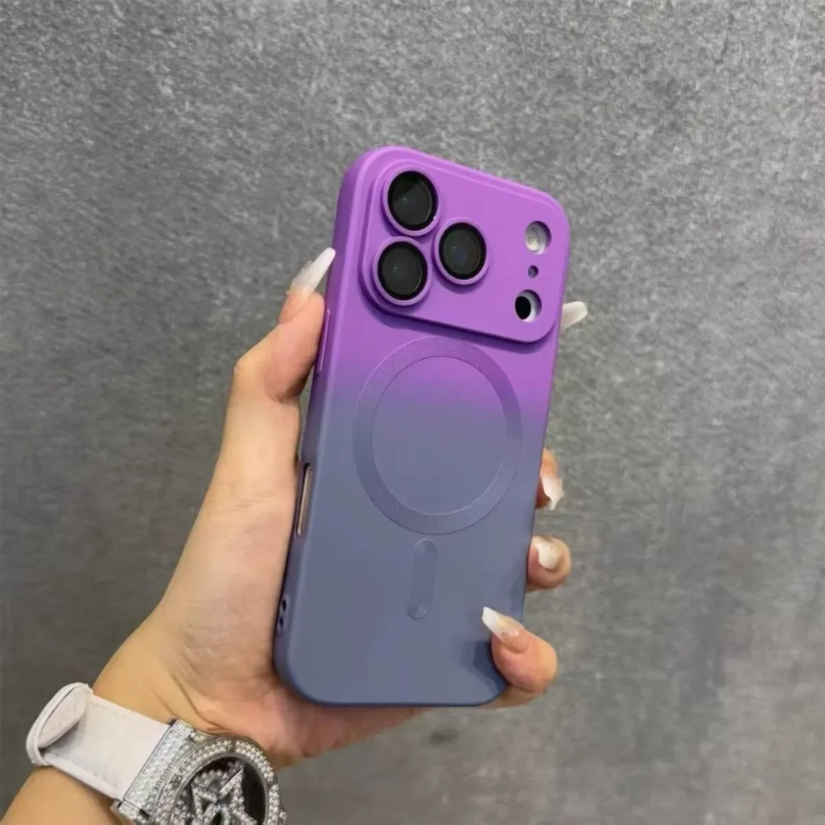 Silicone Soft Gradient Magnetic Phone Case - Slim & Protective Design