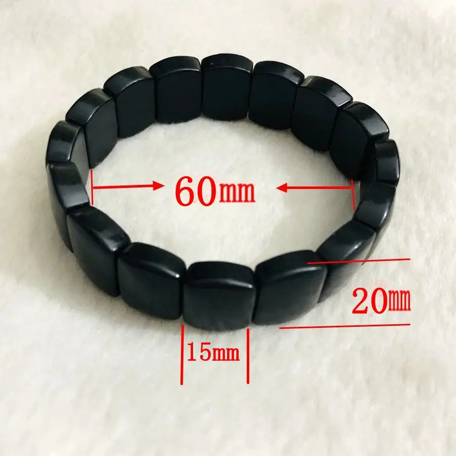 

1pcs 100% Natural Russia Shungite Bracelet,Gemstone Jewelry Bracelet,Rich in Fullerenes,20x58mm