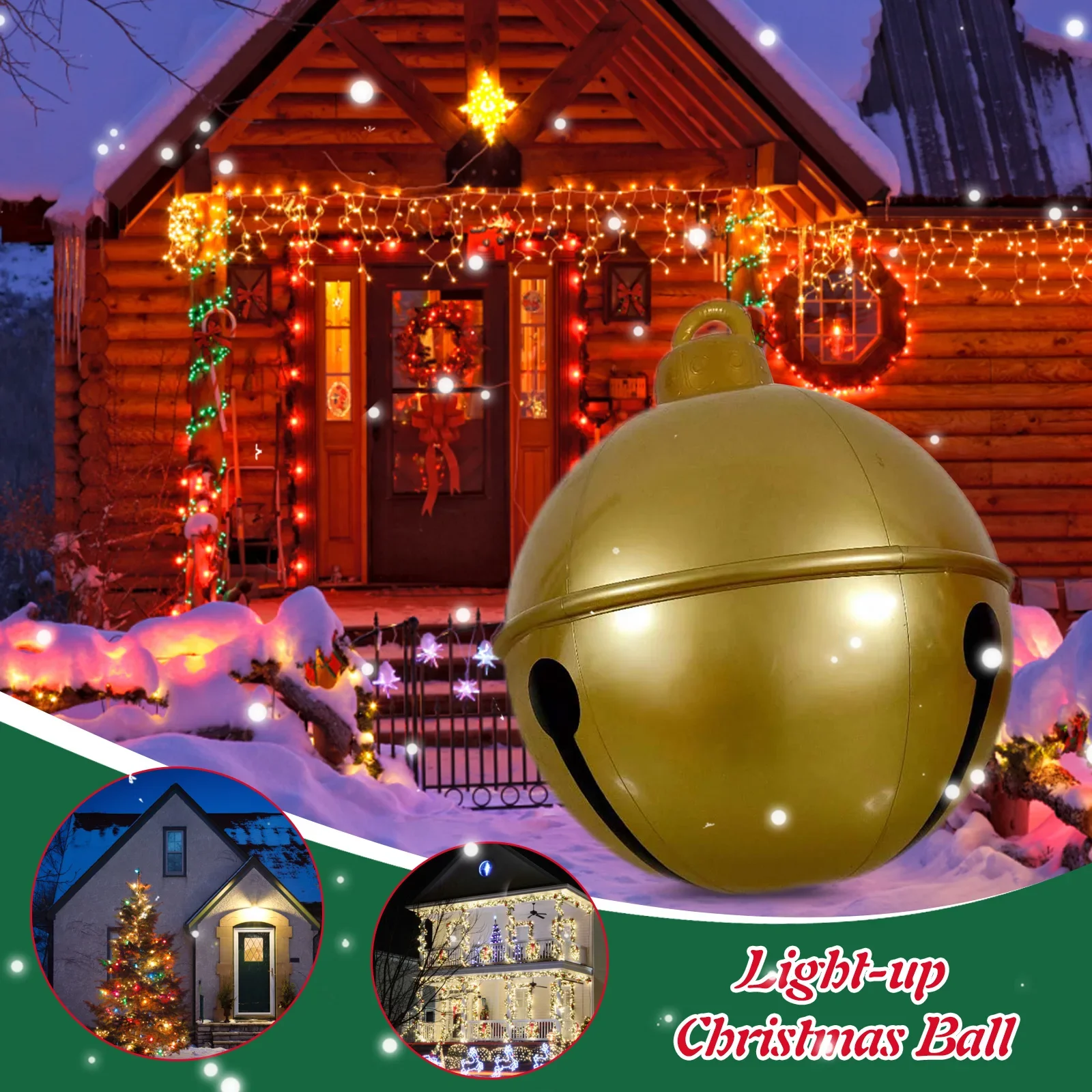 2025 Inflatable Christmas Balloon Giant Ball Garden Decoration Balloon Pendant Outdoor Courtyard Decor