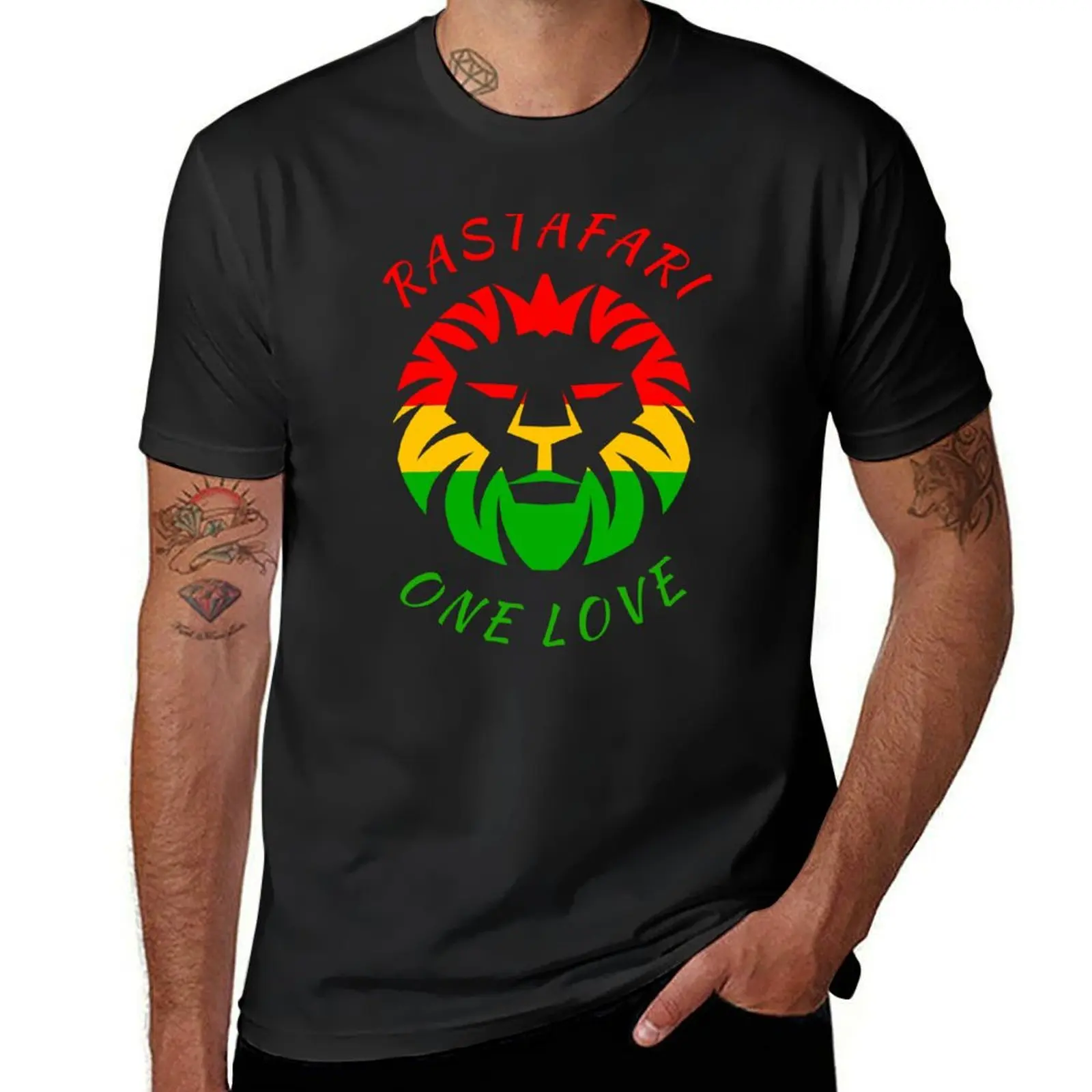 

Rastafari - One Love T-shirt plus size tops quick-drying oversized t shirts for men