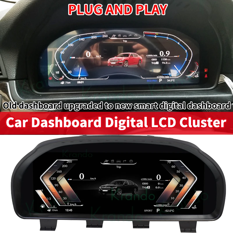 Krando 자동차 대시 보드 디스플레이 패널, 디지털 클러스터 조종석, BMW 5 시리즈 F10 F11 F06 F01 F02 X3 F25 X4 F26 X5 F15 F18 X6 F16
