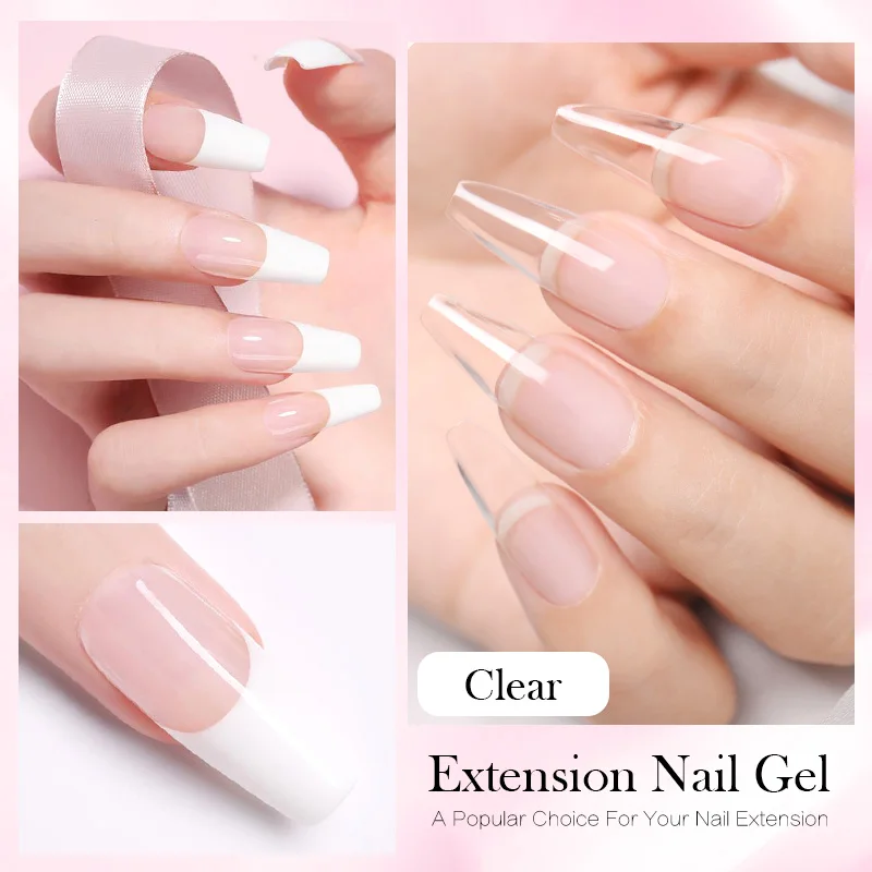 BORN PRETTY 60/30ml Hard Jelly Extension Nail Gel Polish French Nails Nude Pink White Clear Fibre Glass Gum For Manicure Extend