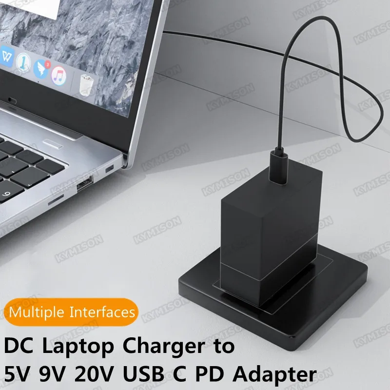 140W 100W DC 4.5X3.0mm USB C PD 전원 어댑터 변환기 플러그 HP 노트북 충전기 5V 9V 20V 유형 C 고속 충전 케이블