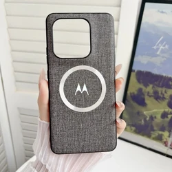 Fabric Leather Magnetic Phone Case - Premium PU Cover for Motorola Moto G86 Power (GRAY)