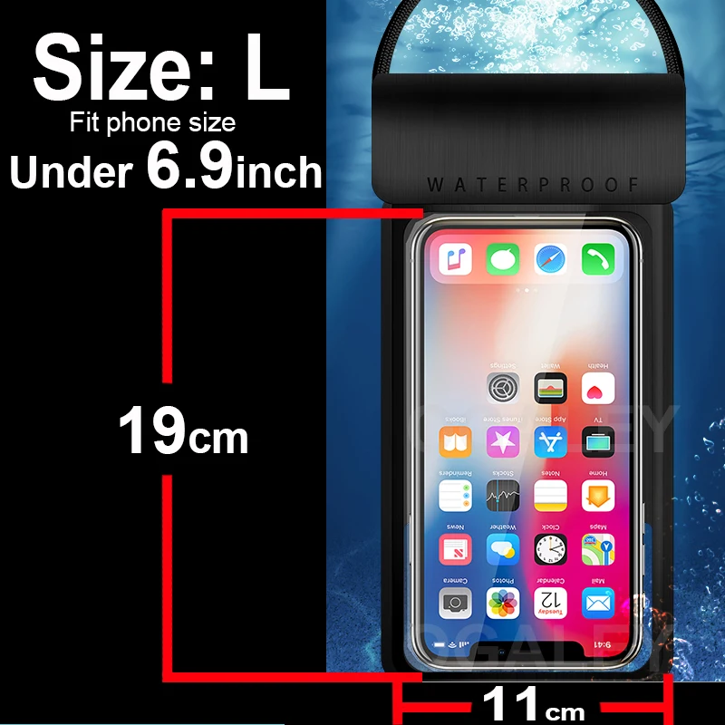 Universal Waterproof Phone Case and Diving Pouch for Swimming and Beach Use