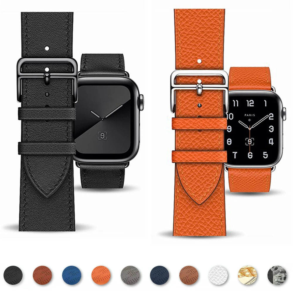 Premium Leather Strap for Apple Watch - Elegant and Durable Bracelet Correa