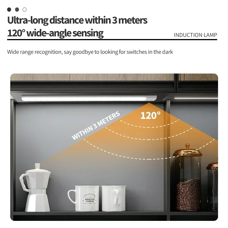 LED Night Light LED Cabinet Light LED Motion Sensor Light Under Cabinet Lights Bedroom Wardrobe Closet Indoor 10/20/30/40/50/60cm