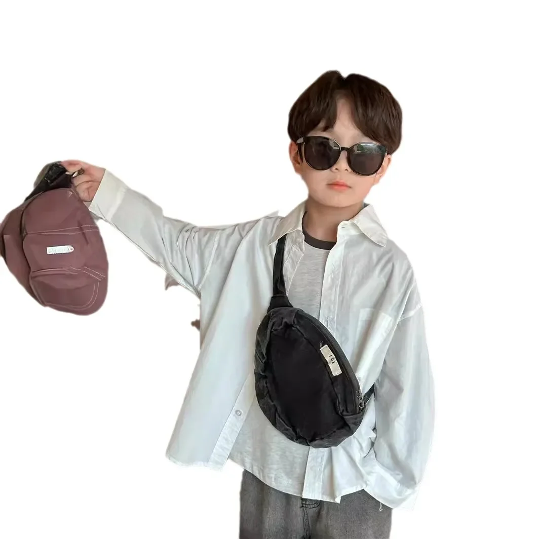 New Hot Sale Of The Season Autumn Squirrel Brand Children's Pure Color Collar Shirt Baby Washed Cotton Casual Shirt Boys Girls C