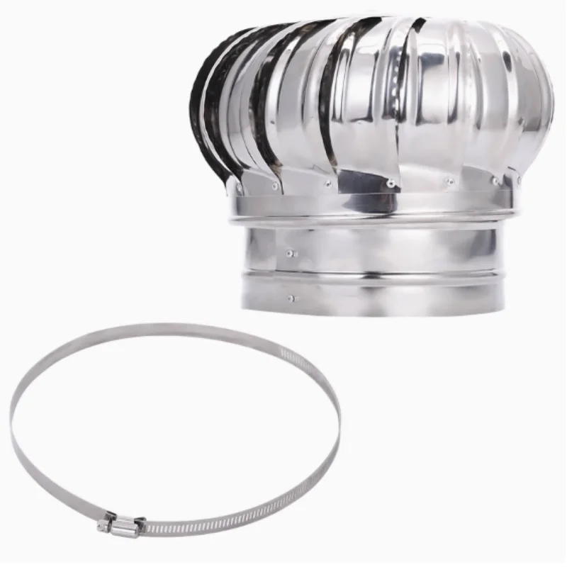 304 หลังคาสแตนเลส Ventilator กังหันลม Air Vent Attic Ventilator 110 มม.150 มม.200 มม.Pipefit หลังคาระบายอากาศพัดลม 1