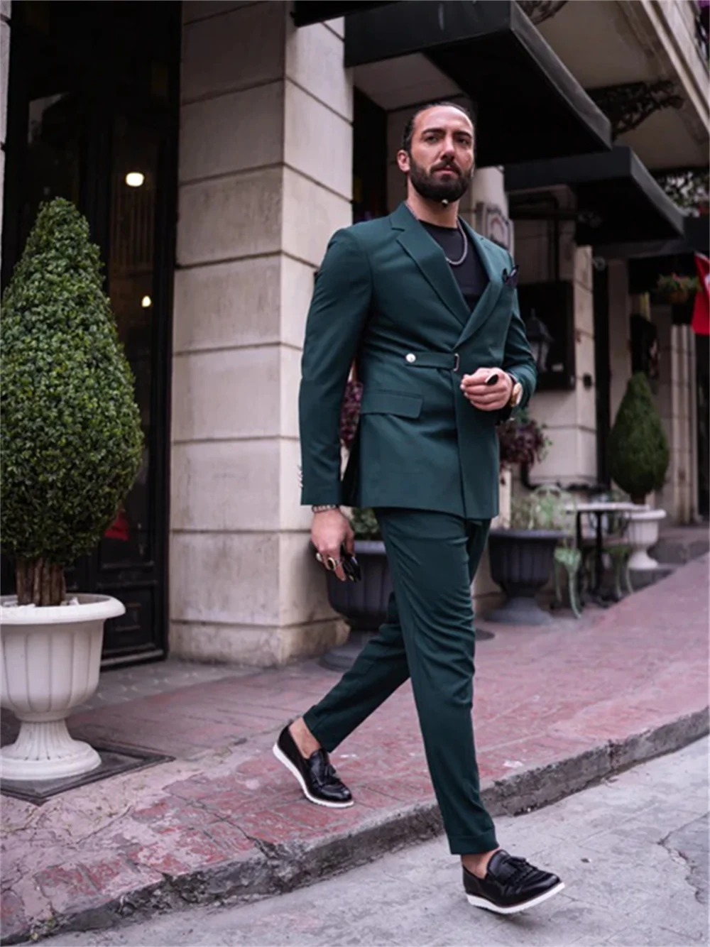 Stylish 2 Piece Suit Simple Single Breasted Elegant Groom Men's Wedding Dinner Suit Prom Party Personalized Jacket Pants