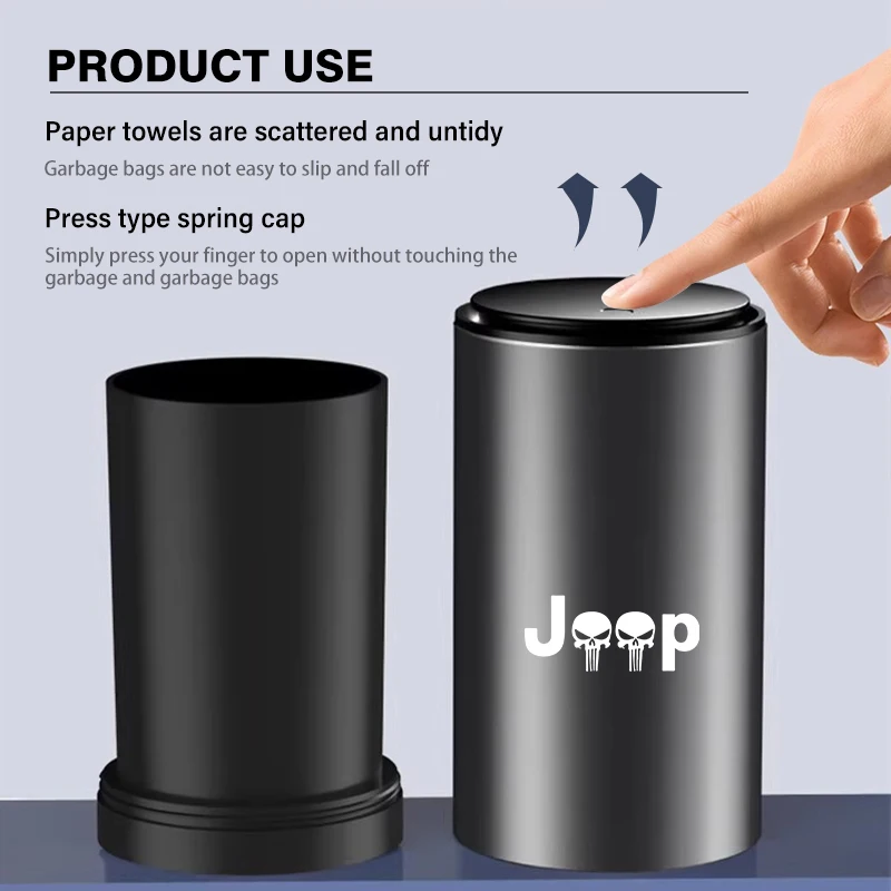 Car Trash Can Ashtray Storage Box Organizer Garbage Bin For Jeep Renegade Compass Cherokee Wrangler Patriot Liberty