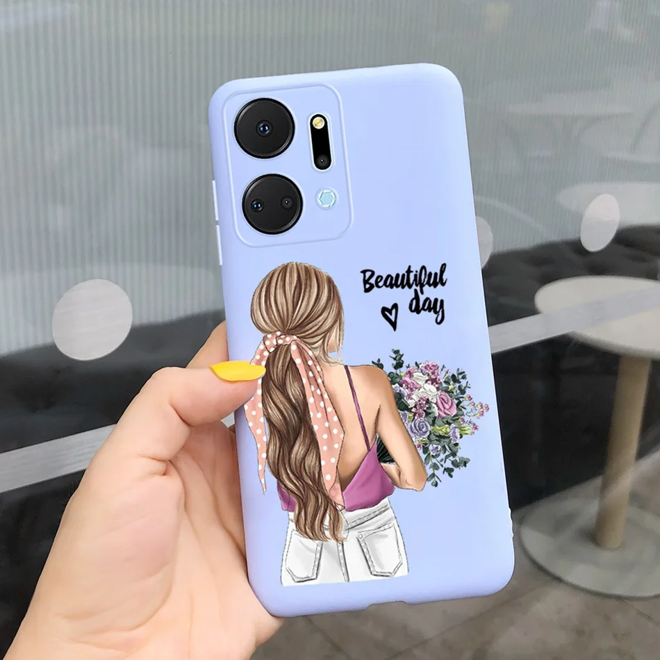Beautiful Girl Sunflower Soft Silicone Bumper Phone Case