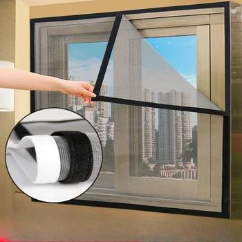 Filet de fenêtre anti-moustiques pratique, maille sabole robuste et facile à installer pour la maison, moustiquaire zéro-fenêtre 1