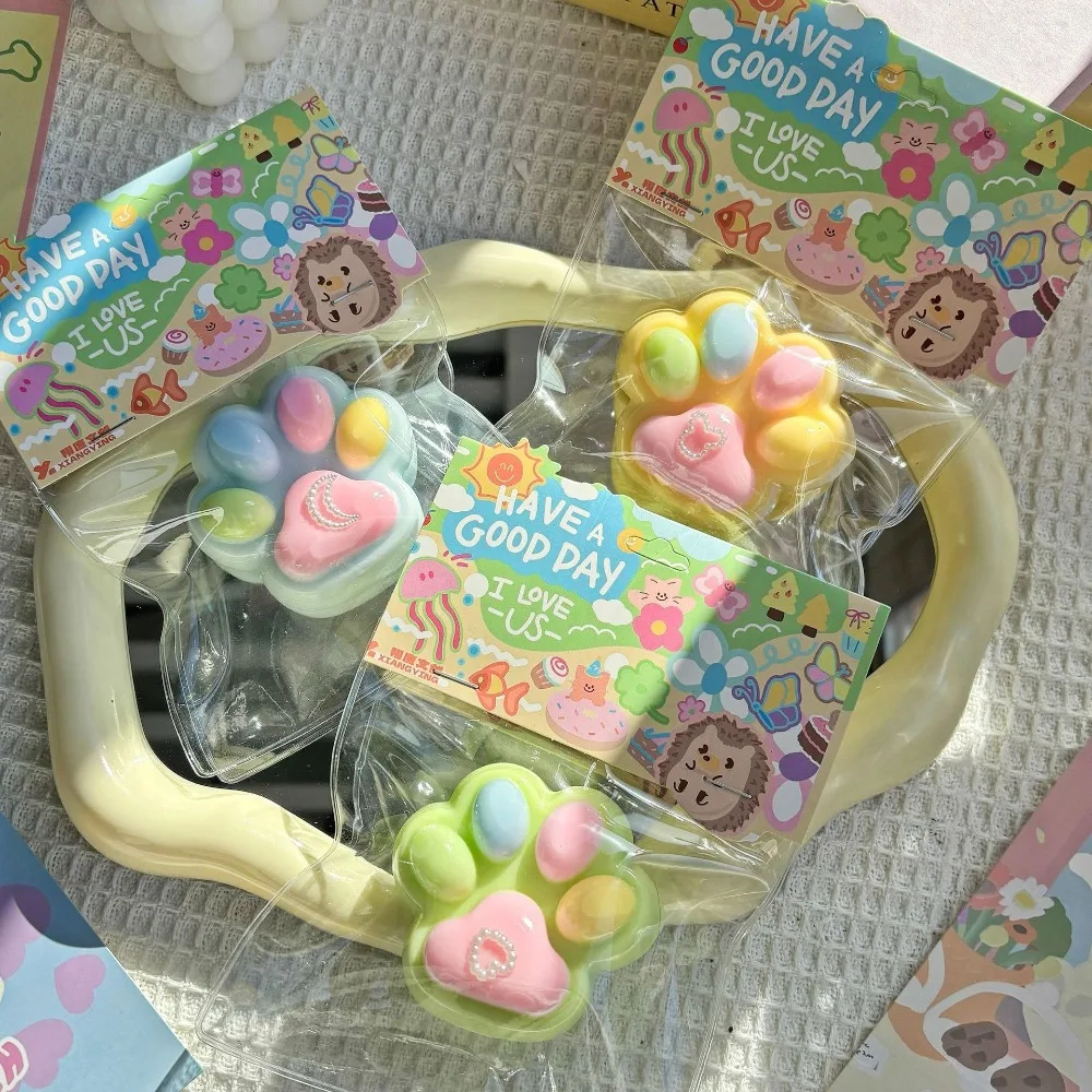 Fidget Toys Anti Stress Toy Decompression Toy Squishy Toys Sensory Toys Release Pressure Toy Stress Relieving Toy Cat Paw Squeeze Toy Mochi Taba Squishy Mini Kawaii Cat Paw TPR Small Cat Paw