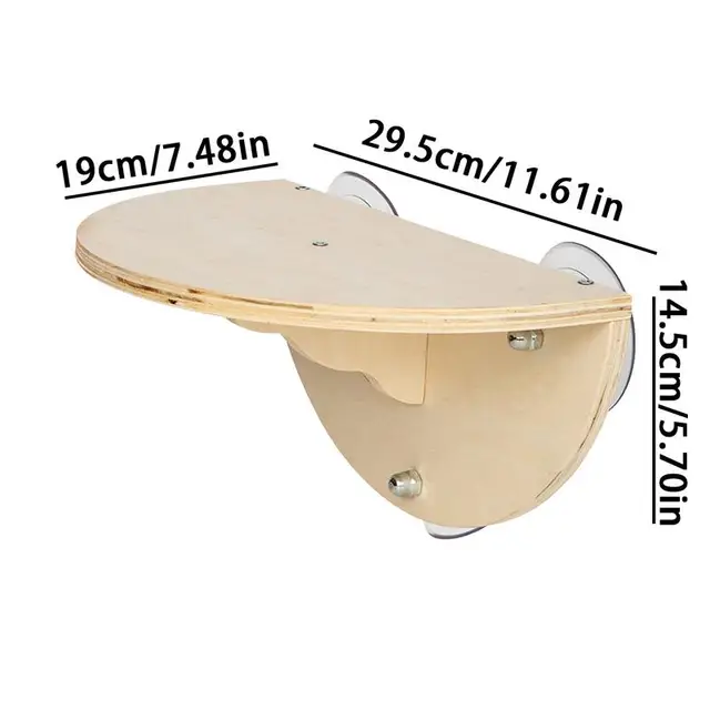 Cat Window Perch Space Saving Window Cat Seat Kitten Climbing Wood Window Shelf with 3 Suction Cups Cats Play Climb Seat for 5