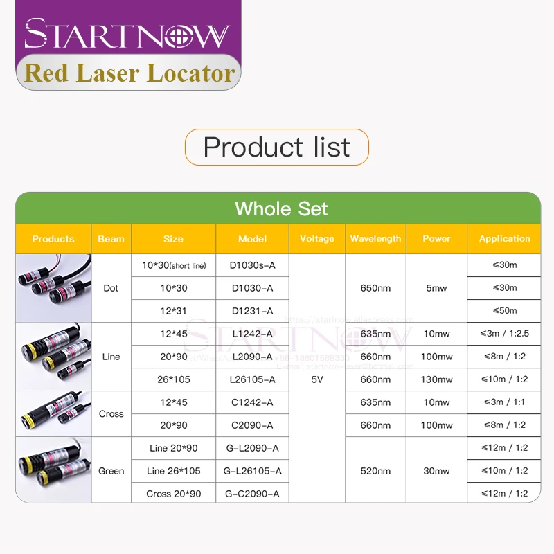 Startnow Laser Marker Indicator Set 12x42 635nm 10mw Focusable Beam Cross Red Light Pointer Locator For CNC Woodworking Marking laser engraving machine