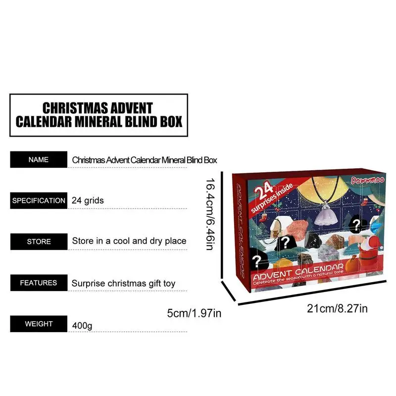 Advent Calendar 24pcs Ore Christmas Advent Calendar Natural Mineral Stone For Learning Collection Scientific Gift For Girls Boys