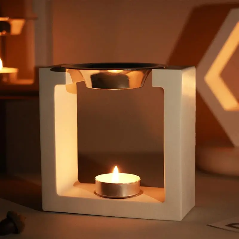 Square Hexagon Arch Candle Cup Incense Burner Silicone Mold DIY Epoxy Resin Gypsum Pouring Aromatherapy Storage Mold Home Decor